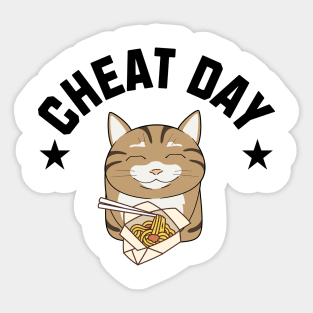 Cat Noods Cheat Day Sticker